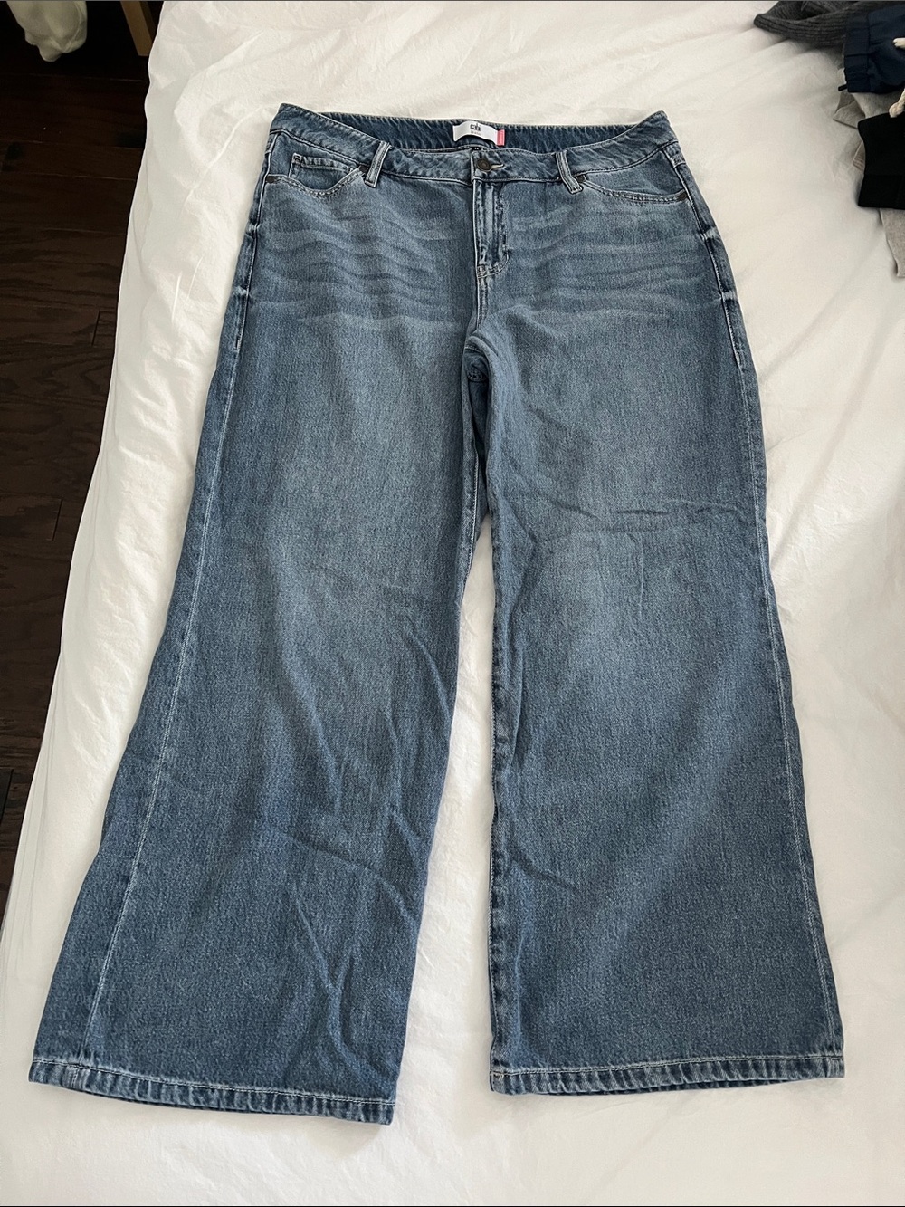 CAbi High-Rise Jeans in Mid Wash Blue